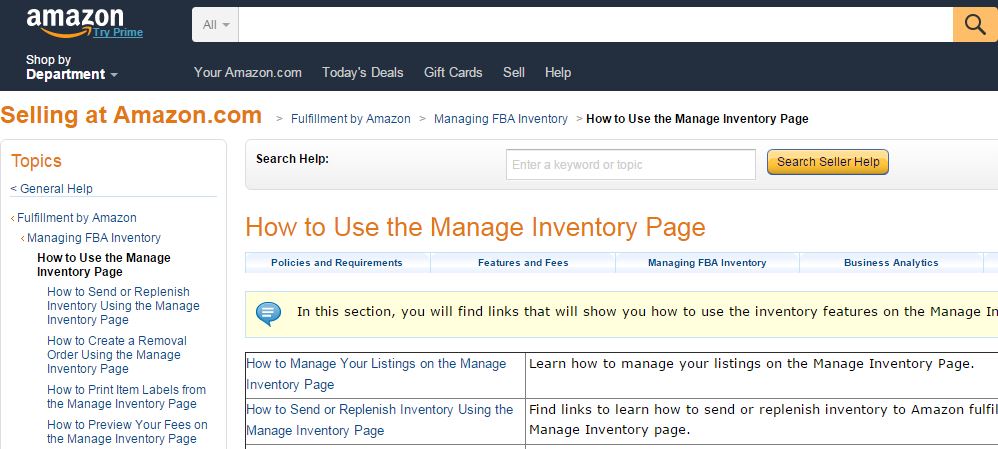 a breakdown of amazon's new manage inventory page