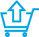shopping cart icon with arrow