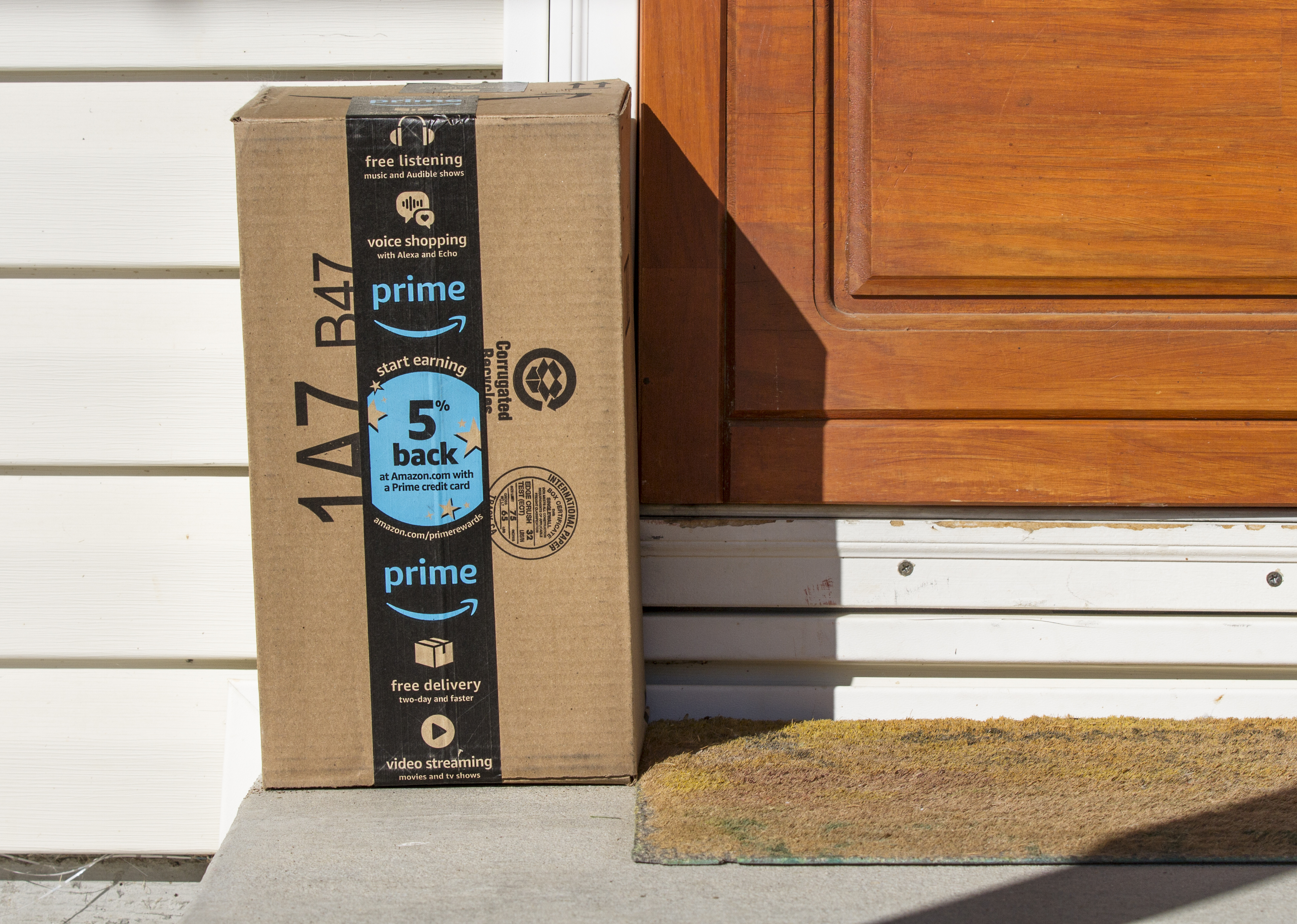 amazon package on porch