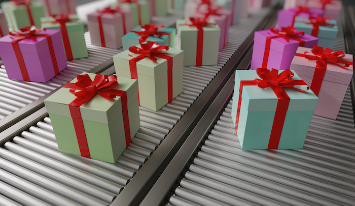 holiday packages conveyor belt